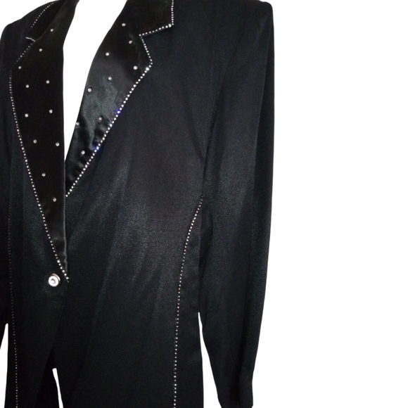 Vital Elements Black Rhinestone Luxury Blazer – Sz 14 - Picture 5 of 13